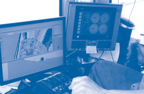 Figure 2. Incorporation of GPS equipment into Lower Fox River dredging operations enabled surgical removal of contaminated sediment, to the measurable level of inches rather than feet.