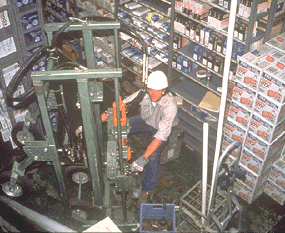 Hand truck rotary hammer rig