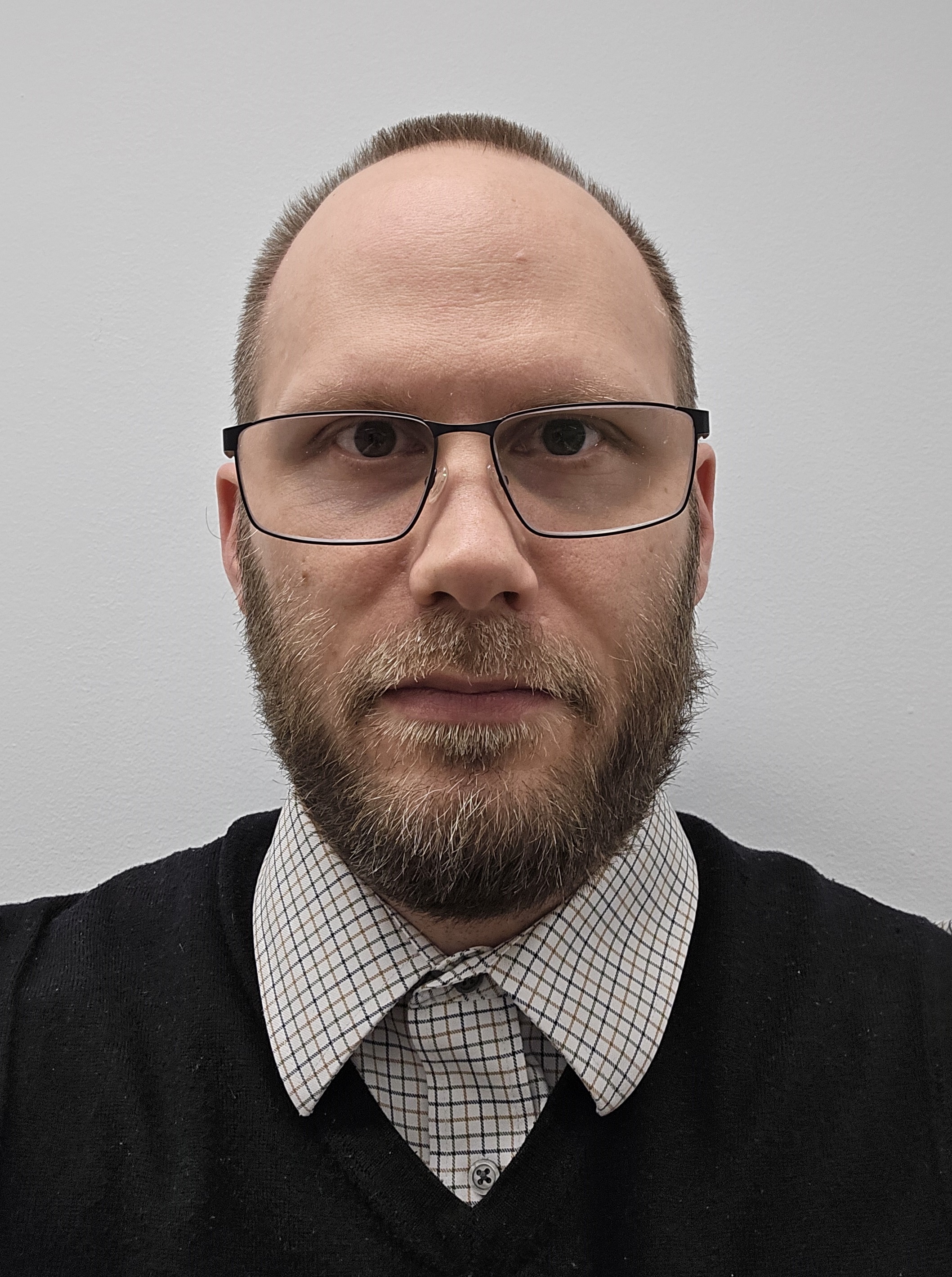 A photograph of Levi Haupert, Ph.D.