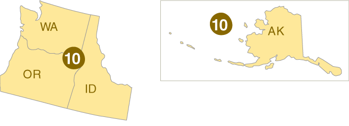 Map of EPA region 10