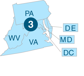 Map of EPA region 3