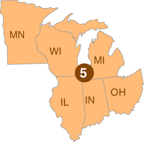 Map of EPA region 5