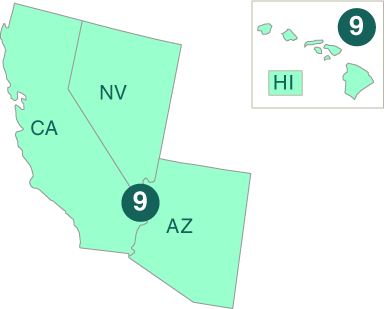 Map of EPA region 9