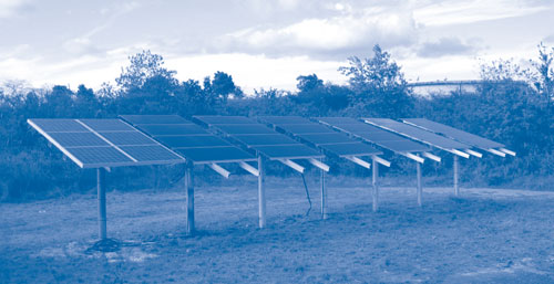Figure 2. The SCA solar system for fluid gathering now consists of a 385-W PV array in fixed-tilt position.