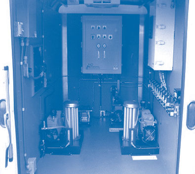 Figure 2. Ozone sparge equipment used at the City of Vidalia site consisted of a 20-point, 52-g/hr (2.72 lb/day) ozone sparging system housed in a mobile  trailer.