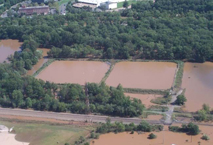 Area comprising impoundments 1 and 2 that remained flooded two days after the peak of Hurricane Irene flooding.