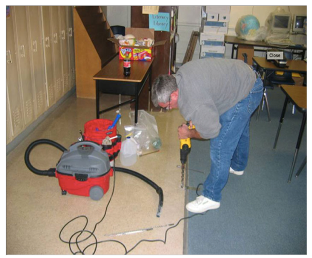 Figure 4. Advancing a Sub-Slab Soil Gas Probe (U.S. EPA Region 5, 2020).